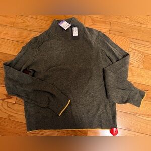 Rag & Bone Olive Sweater with gold/yellow trim at waist and sleeves -brand new